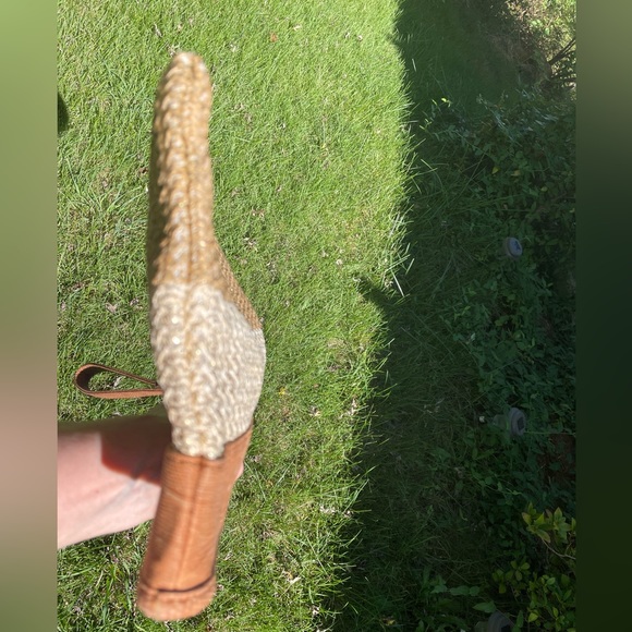 Chico’s Color Blocked Knit Straw-like Textile Wristlet / Clutch w Faux Snake - Picture 6 of 13